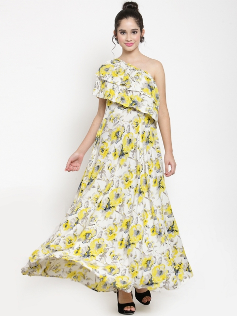 

Get Glamr Women White Printed Maxi Dress