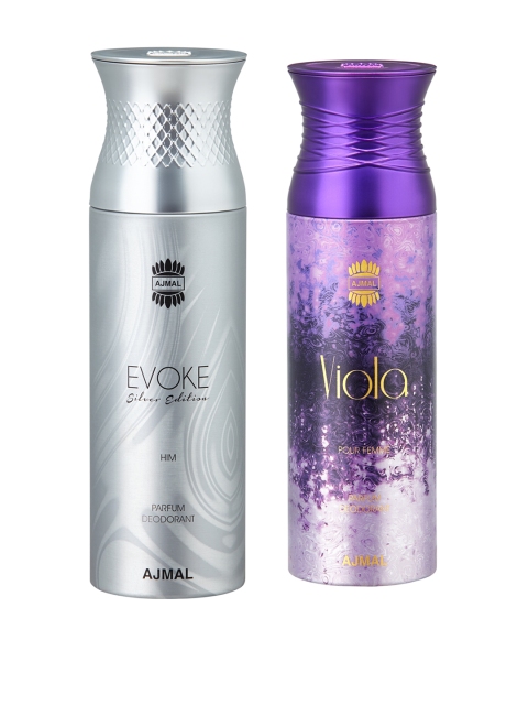 

Ajmal Unisex EvokeSilverHim & Viola Set of 2 Deodrants, Silver