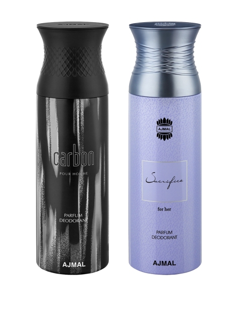 

Carbon & SacrificeHer Unisex Set of 2 Deodorants Spray, Black