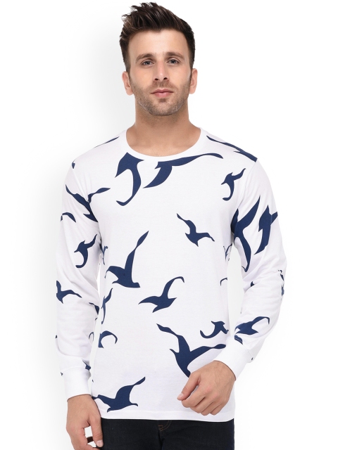 

WILD WEST Men White Printed Round Neck T-shirt