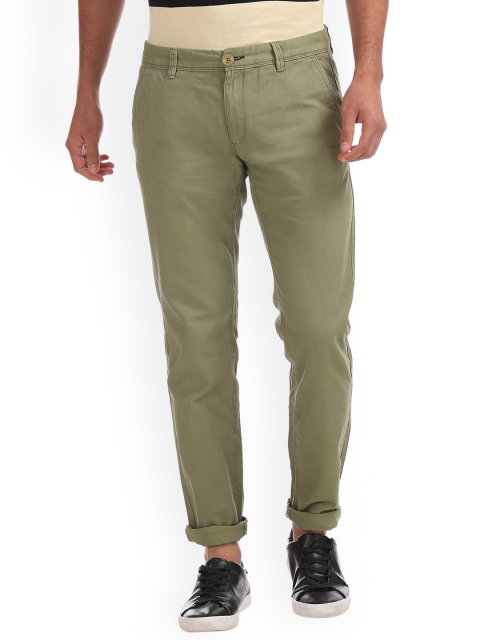 

Cherokee Men Green Regular Fit Solid Regular Trousers