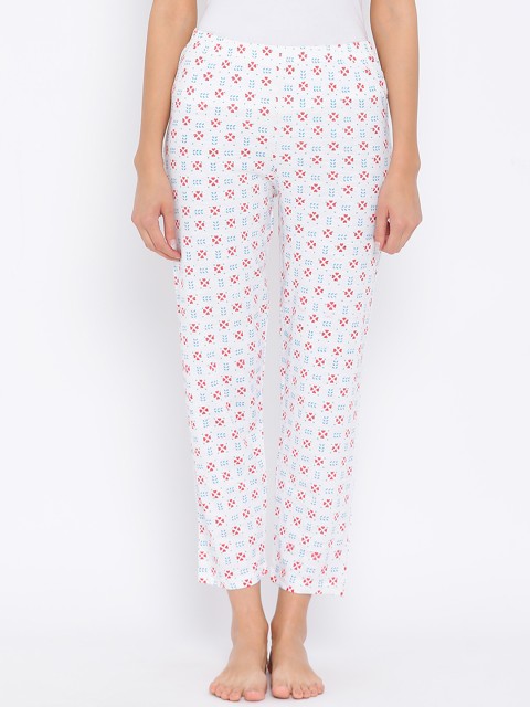 

Clovia Women Red & White Printed Pyjamas LB0165P04