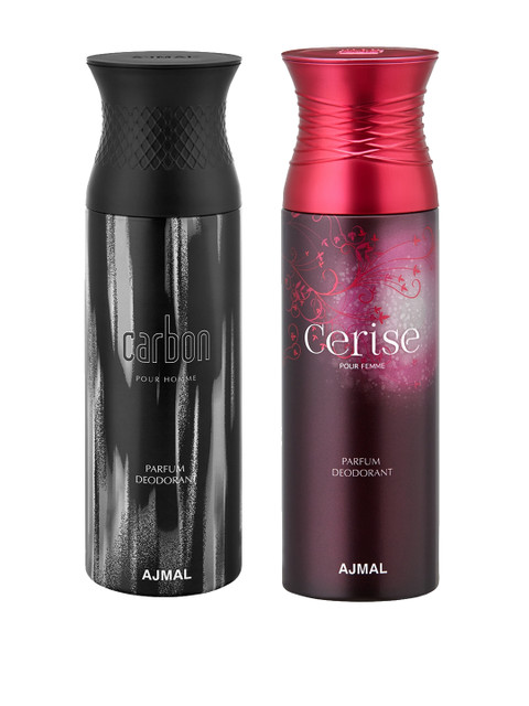 

Ajmal Carbon & Cerise Deodorants for Men & Women pack of two, Black