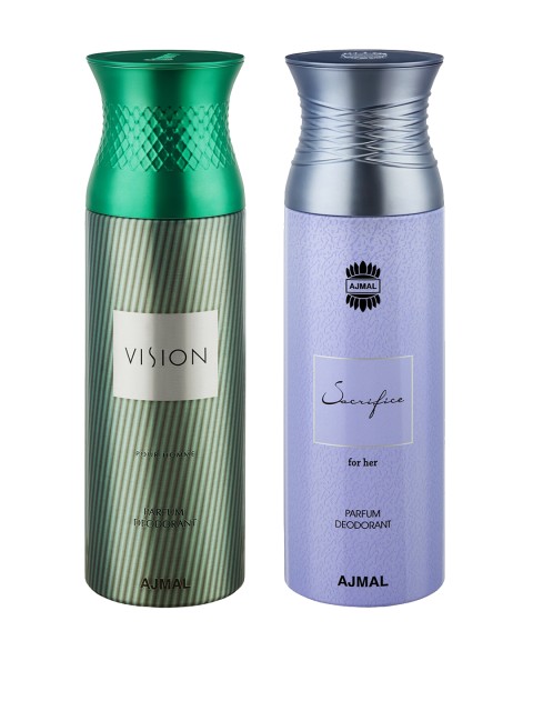

Ajmal Unisex Pack of 2 Vision & SacrificeHer Deodorants 200 ml, Green