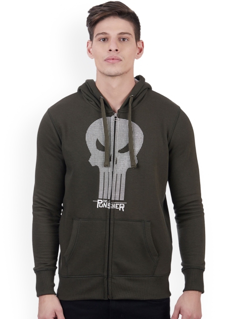 

Free Authority Punisher Print Olive Hoodie for Men