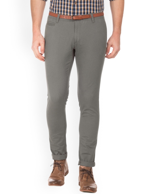 

Cherokee Men Grey Slim Fit Solid Regular Trousers