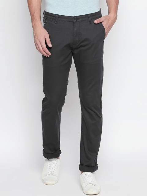 

beevee Men Olive Green Regular Fit Solid Regular Trousers