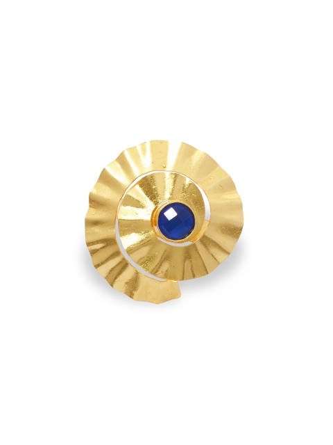 

AccessHer Women Gold-Toned & Blue Handcrafted Finger Ring with Sapphire