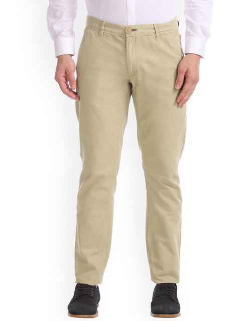 

Cherokee Men Beige Regular Fit Solid Regular Trousers