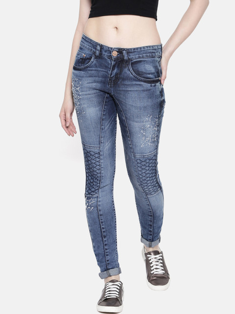 

ZHEIA Women Blue Skinny Fit Mid-Rise Clean Look Stretchable Jeans