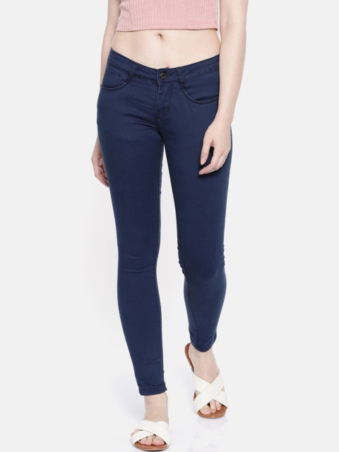 

ZHEIA Women Navy Blue Skinny Fit Mid-Rise Clean Look Stretchable Jeans
