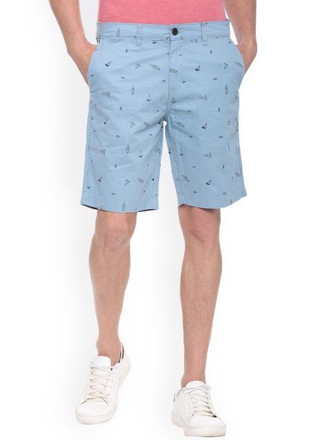 

People Men Blue Printed Regular Fit Regular Shorts