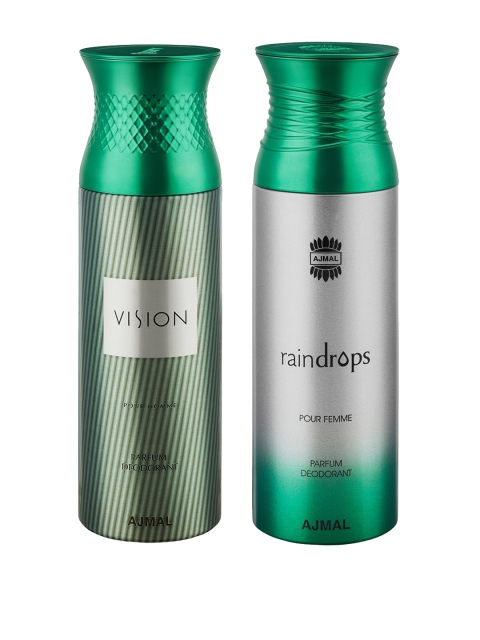 

Ajmal Unisex Vision & Raindrops Set of 2 Deodrants, Green