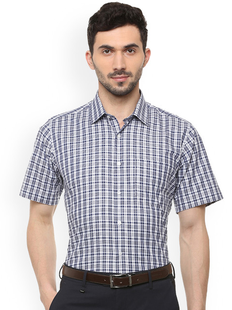 

Van Heusen Men Blue Regular Fit Checked Formal Shirt