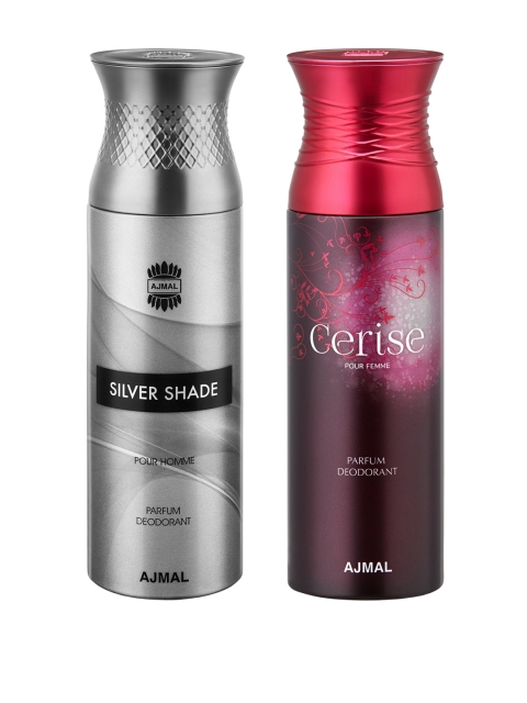 Ajmal SilverShade & Cerise Deodorants for Men & Women Pack of two 200ml, Silver