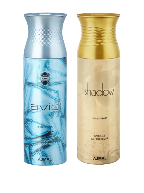 

Ajmal Unisex Avid & ShadowHer Set of 2 Deodrants, Blue