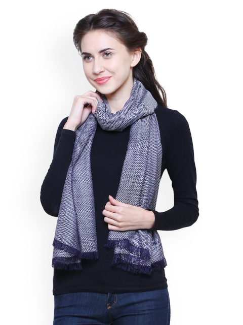 

Anekaant Grey Self Design Scarf