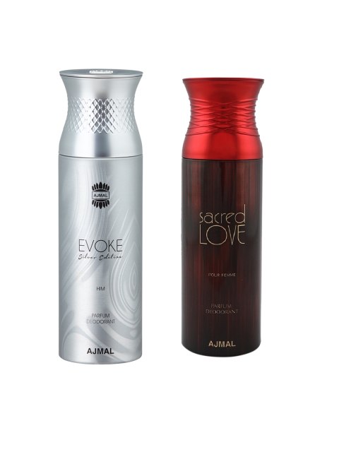 

Ajmal Evoke & Sacredlove Deodorant Spray Pack of Two Deodorant Spray 200 ml, Grey
