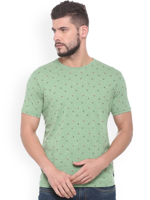 

Solly Jeans Co. Men Green Printed Round Neck T-shirt
