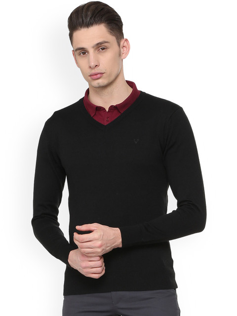 

Allen Solly Men Black Solid Pullover