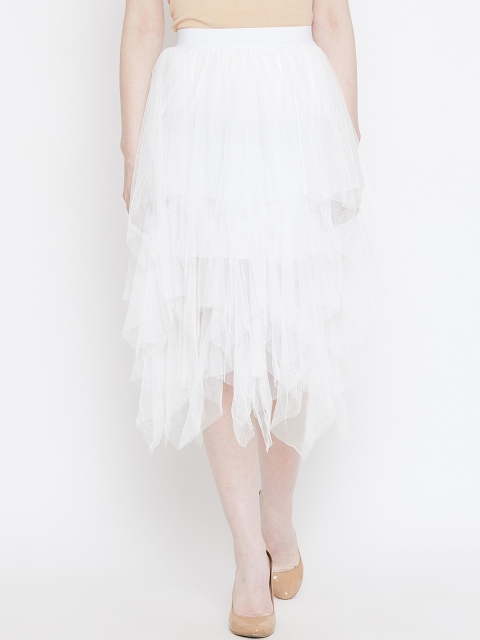 

Camey Women White Solid A-Line Skirt