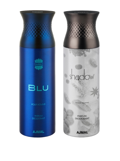 Ajmal Men Pack of 2 Blu & ShadowHim Deodorants 200 ml, Blue