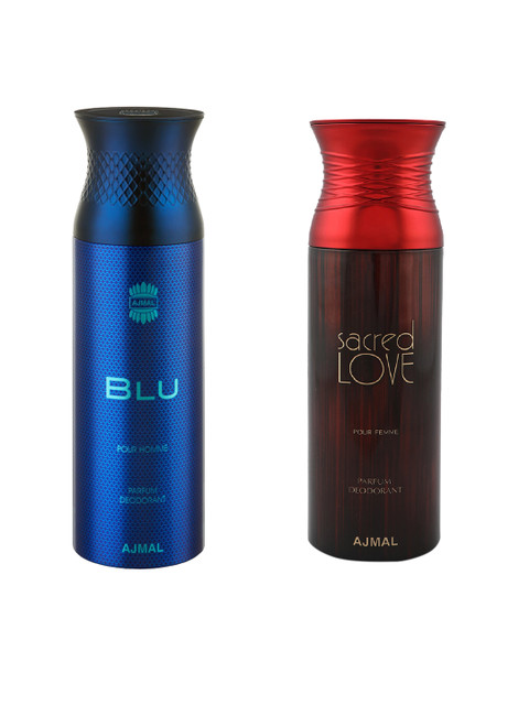 

Ajmal Unisex Blu Homme & Sacredlove Set of 2 Deodrants, Blue