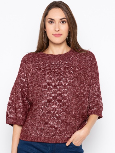 

Globus Women Burgundy Solid Pullover