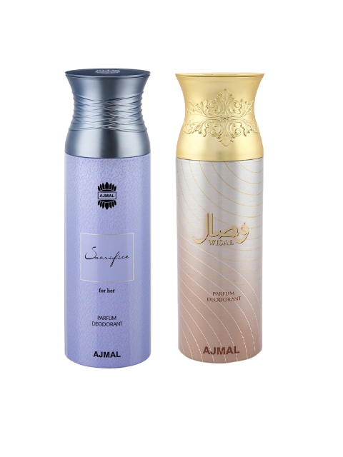 

Ajmal Women Sacrifice for her & Wisal Set of 2 Deodrants, Blue