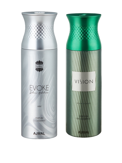 

Ajmal Men EvokeSilverHim & Vision Set of 2 Deodrants, Silver