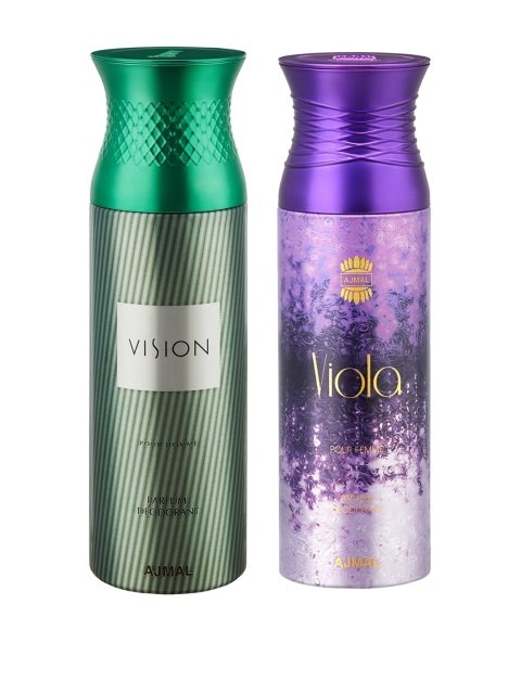 

Ajmal Unisex Pack of 2 Deodorant Sprays 200 ml each, Green