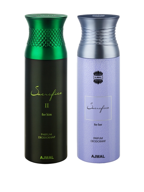 

Ajmal Unisex Set of 2 Deodorants 200 ml each, Black