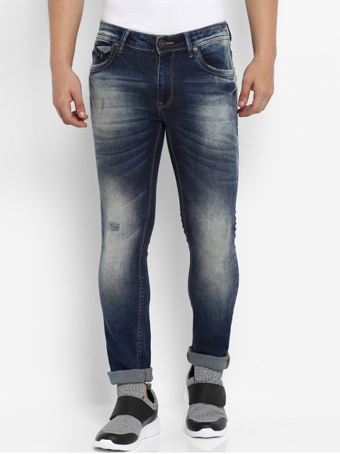 

Mufti Men Blue Slim Fit Mid-Rise Mildly Distressed Stretchable Jeans