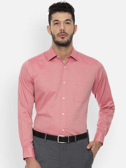 

Van Heusen Men Pink Self Design Formal Shirt