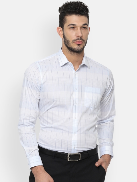 

Van Heusen Men Blue Slim Fit Checked Formal Shirt