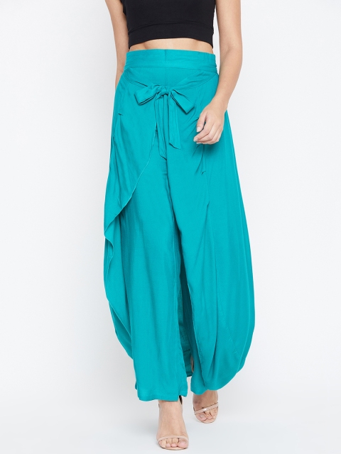 

AASK Women Turquoise Blue Solid Flared Palazzos
