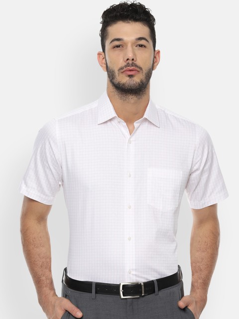 

Van Heusen Men White Regular Fit Checked Formal Shirt