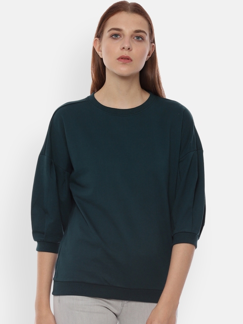 

Van Heusen Woman Green Solid Sweatshirt