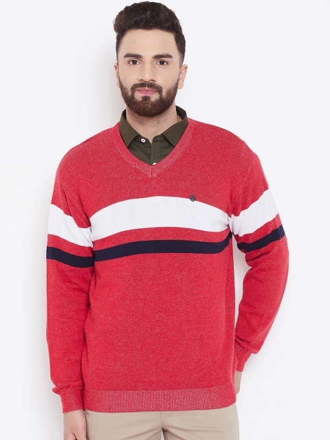 

Duke Men Red Striped Sweater