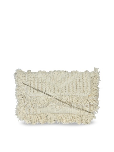 

Diwaah White Self Design Sling Bag