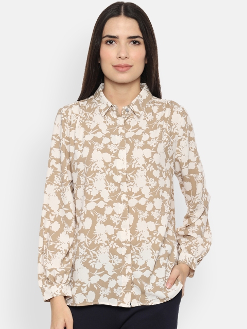 

Van Heusen Women Beige Regular Fit Printed Casual Shirt