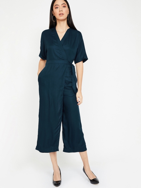 

CODE by Lifestyle Women Teal Solid Basic Jumpsuit