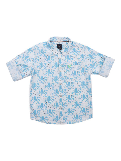 

Allen Solly Junior Boys Blue & White Regular Fit Printed Casual Shirt