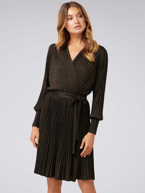 

Forever New Women Solid Black Blouson Dress