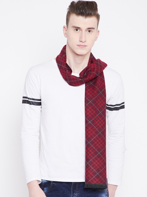 

Alvaro Castagnino Men Maroon & Red Checked Muffler