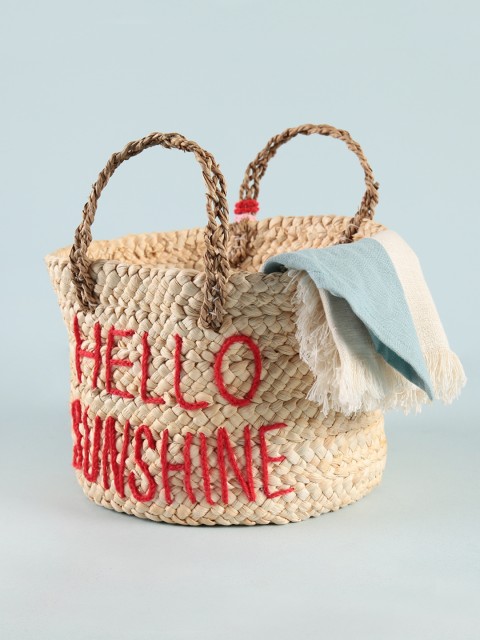 

Chumbak Brown Hello Sunshine Tassel Storage Basket