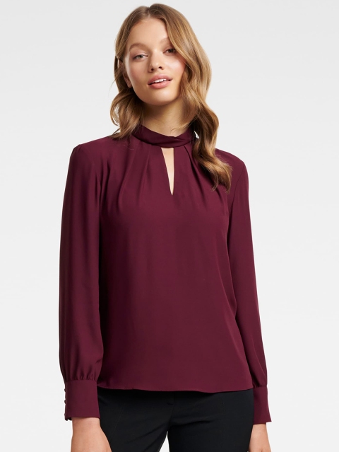 

Forever New Women Maroon Solid Top