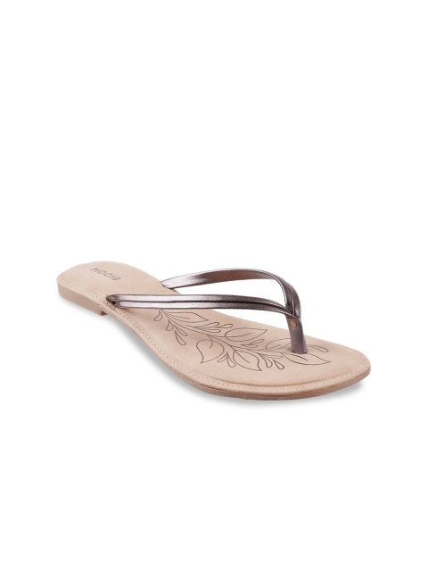 

Mochi Women Grey Solid Open Toe Flats