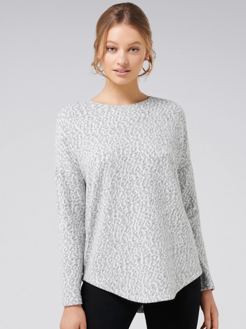 

Forever New Women Grey Printed High-Low Top
