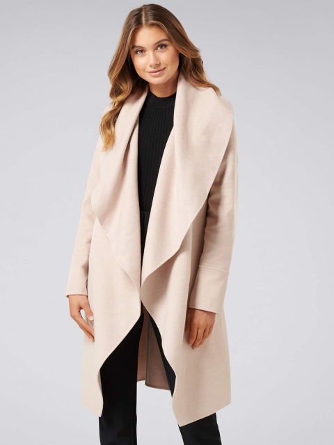 

Forever New Women Pink Solid Overcoat